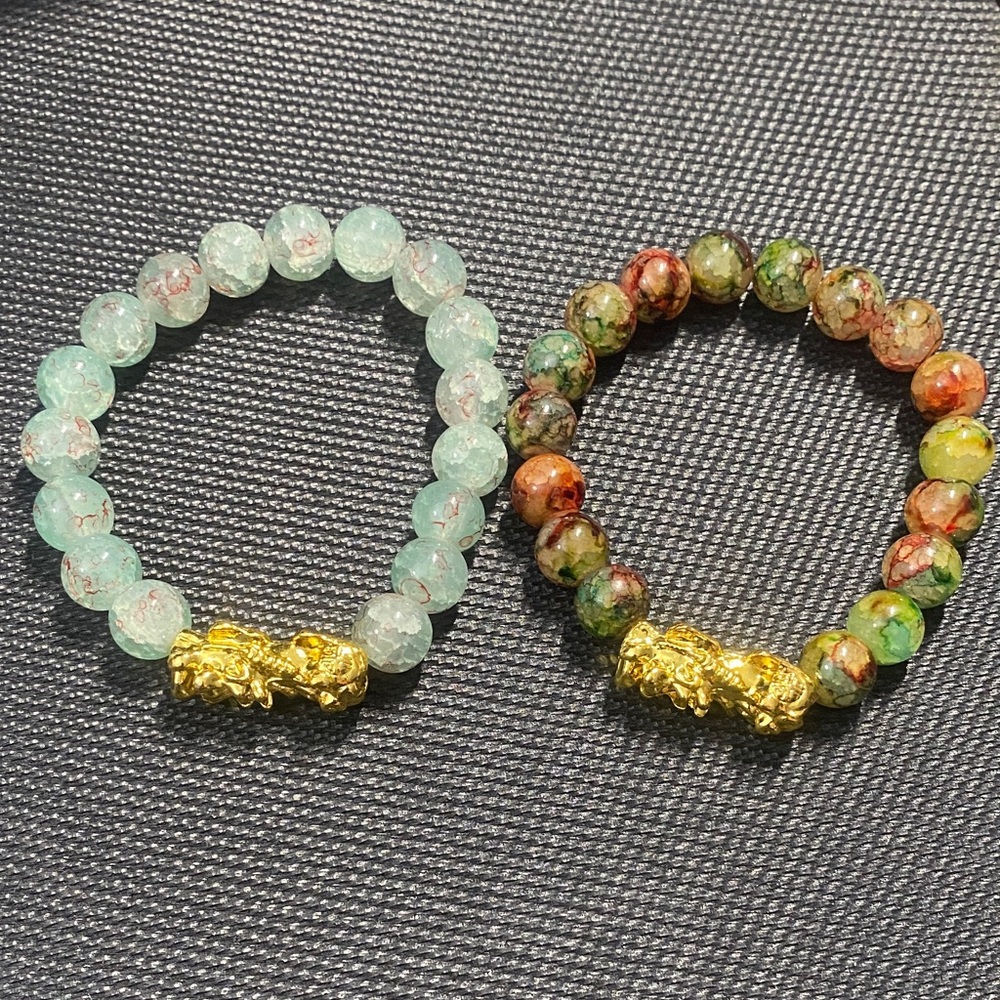 Gold Accented Beaded Bracelets Set (Piyao)